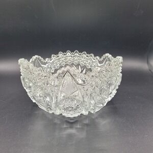 VTG LE Smith Comet In The Stars Clear Glass Serving Bowl 7.5" Sawtooth Edge